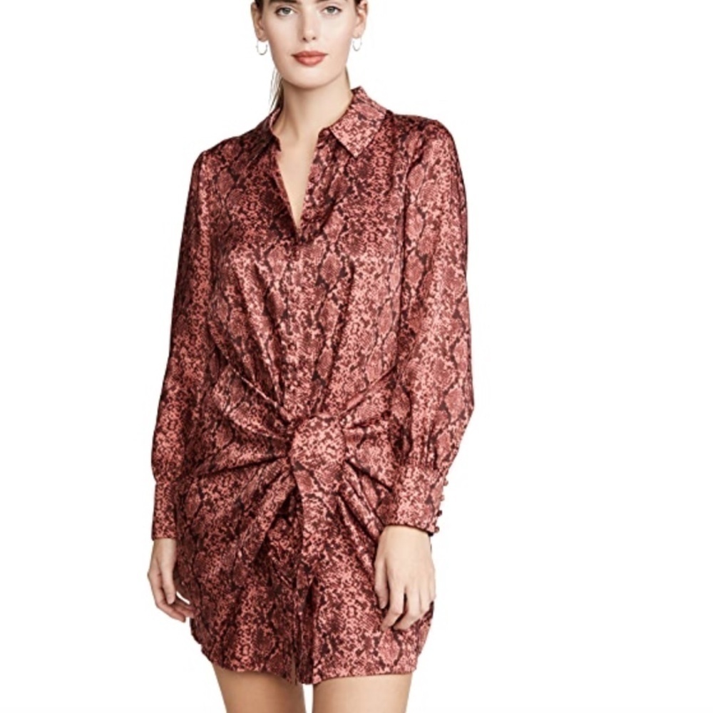 Cinq a Sept Gaby Collared Snakeskin Print Dress (sz 2)
